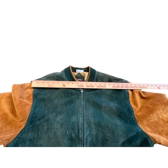 "AUTHENTIC IMPORTS" Mens Suede Leather Varsity Zip Up Jacket SZ XL SOME FADING - Picture 4 of 13